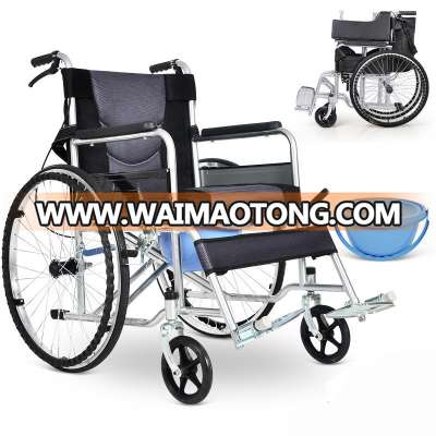 Dehao Wheelchair Car Folding Ultra-light Multifunctional Portable Handcart with Covered Toilet for the Elderly and Handicapped