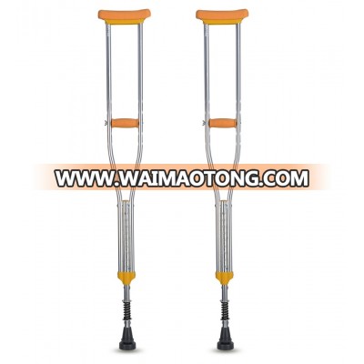 Thick aluminum alloy underarm retractable walking stick shock absorption anti-skid spring crutches